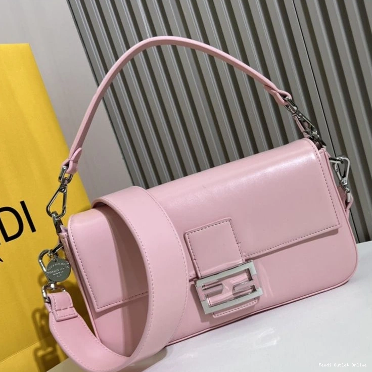 Affordable Bag Tiffany Fendi In Leather Pink Smooth Baguette Medium 0802